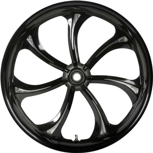 Glossy Black Car Wheel PNG