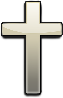 Glossy Black Christian Cross PNG