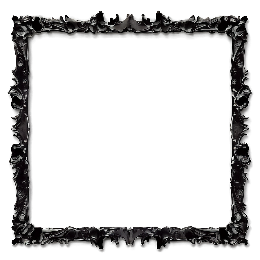 Glossy Black Frame Png 05252024 PNG