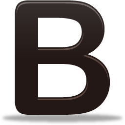 Glossy Black Letter B PNG