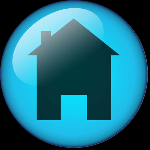 Glossy Blue Home Icon PNG