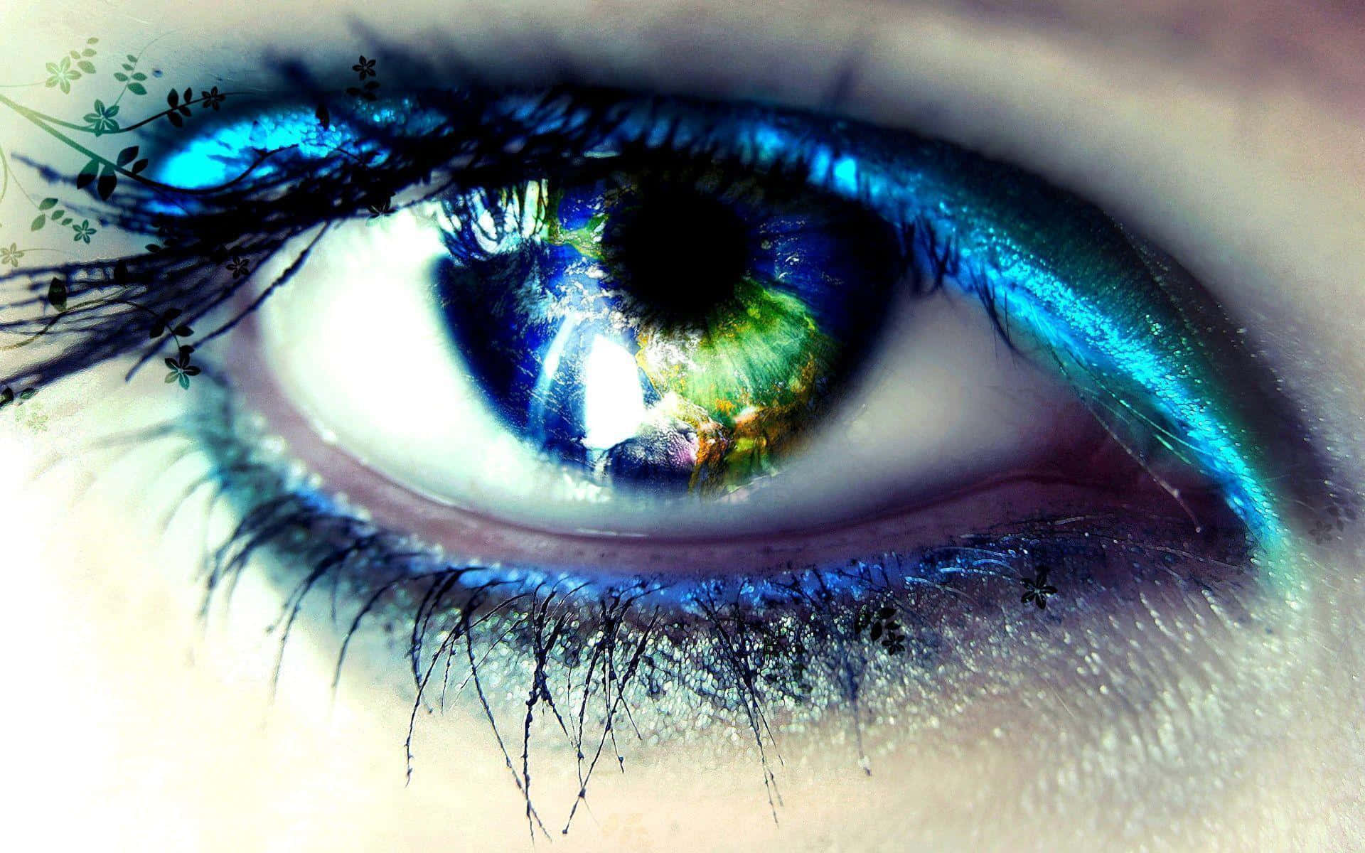 Glossy Blue Mascara Eye Wallpaper