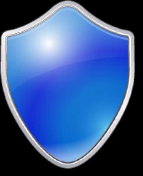 Glossy Blue Security Shield Icon PNG