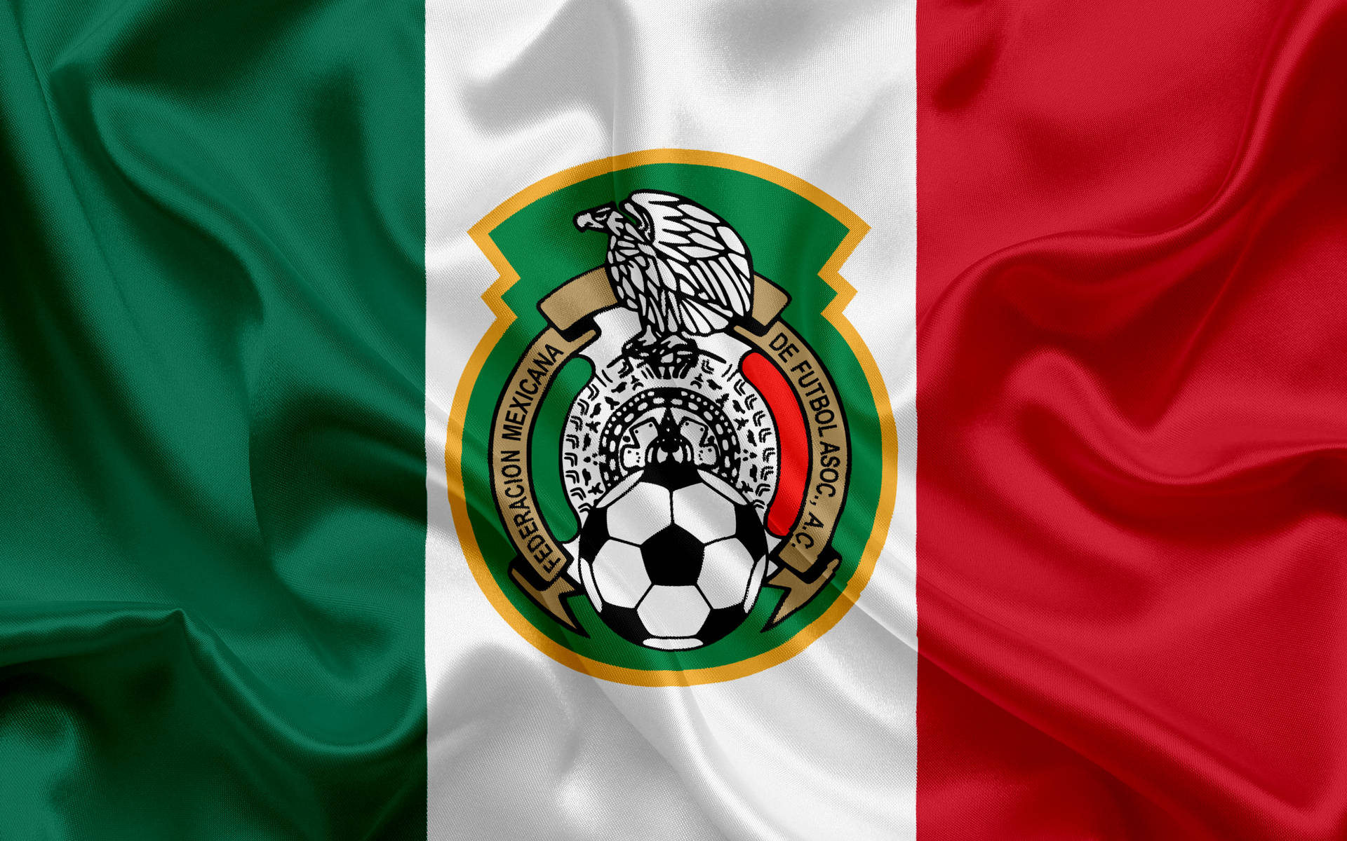 Glossy Flag Mexico National Football Team Logo