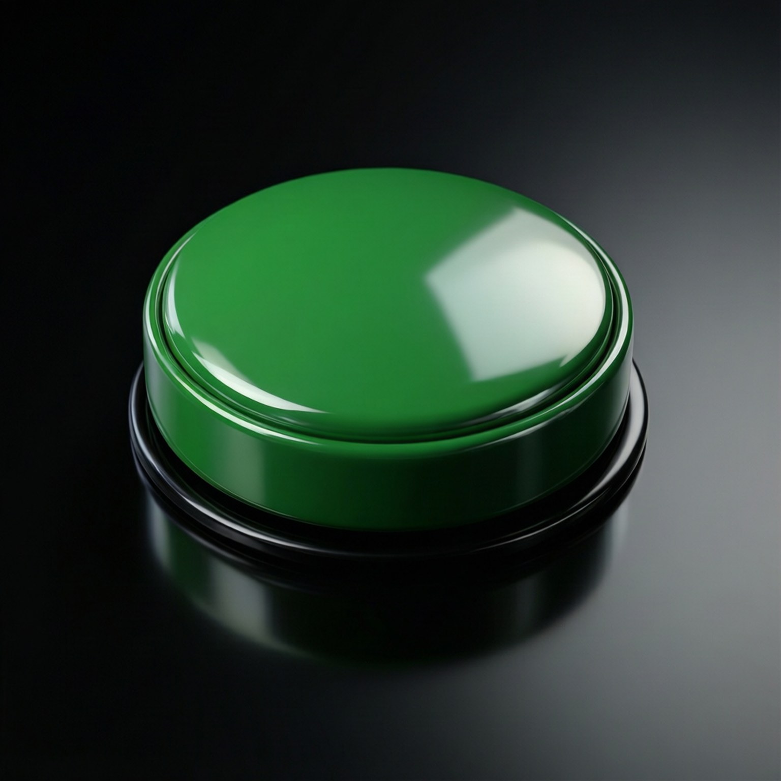 Glossy Green Button Reflection Wallpaper