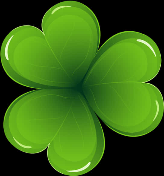 Glossy Green Shamrock Graphic PNG