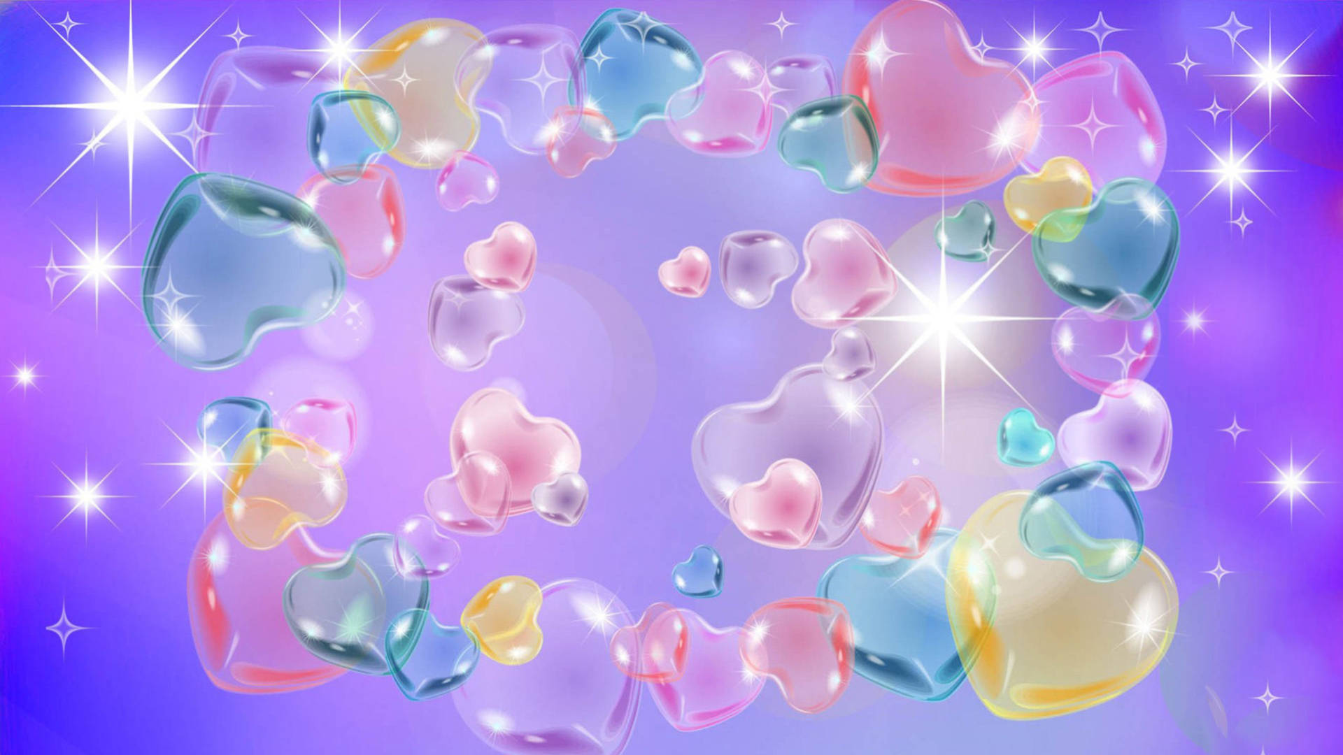 Glossy Heart Cute Pastel Colors
