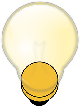 Glossy Light Bulb Graphic PNG