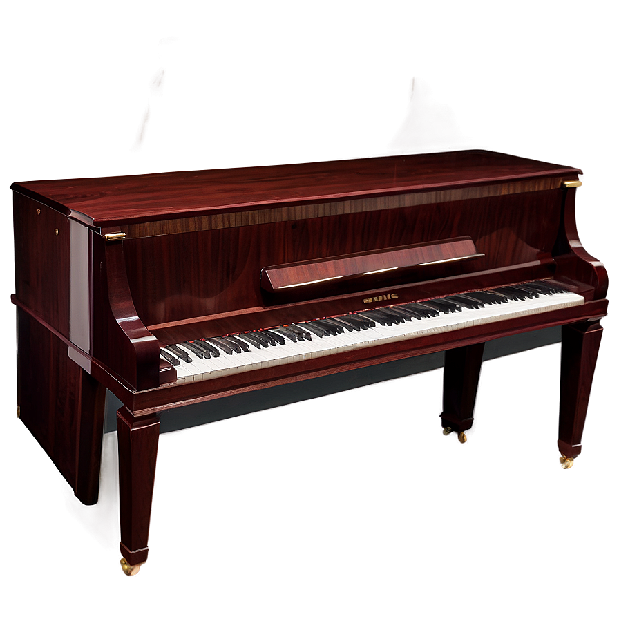 Glossy Mahogany Upright Piano Png Ldu16 PNG