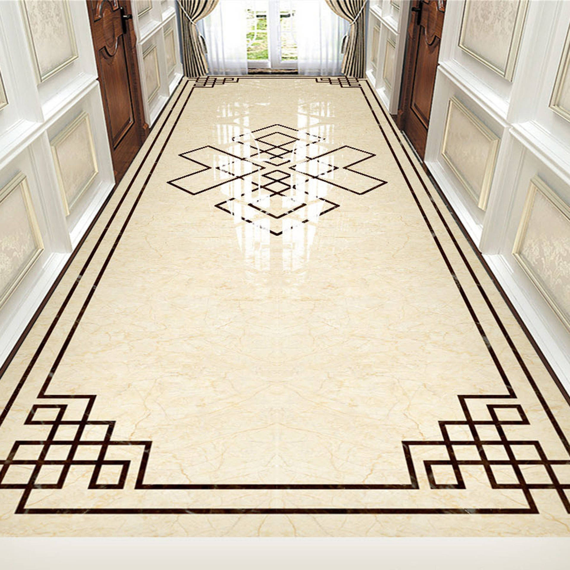Glossy Marble Floor Tiles Wallpaper