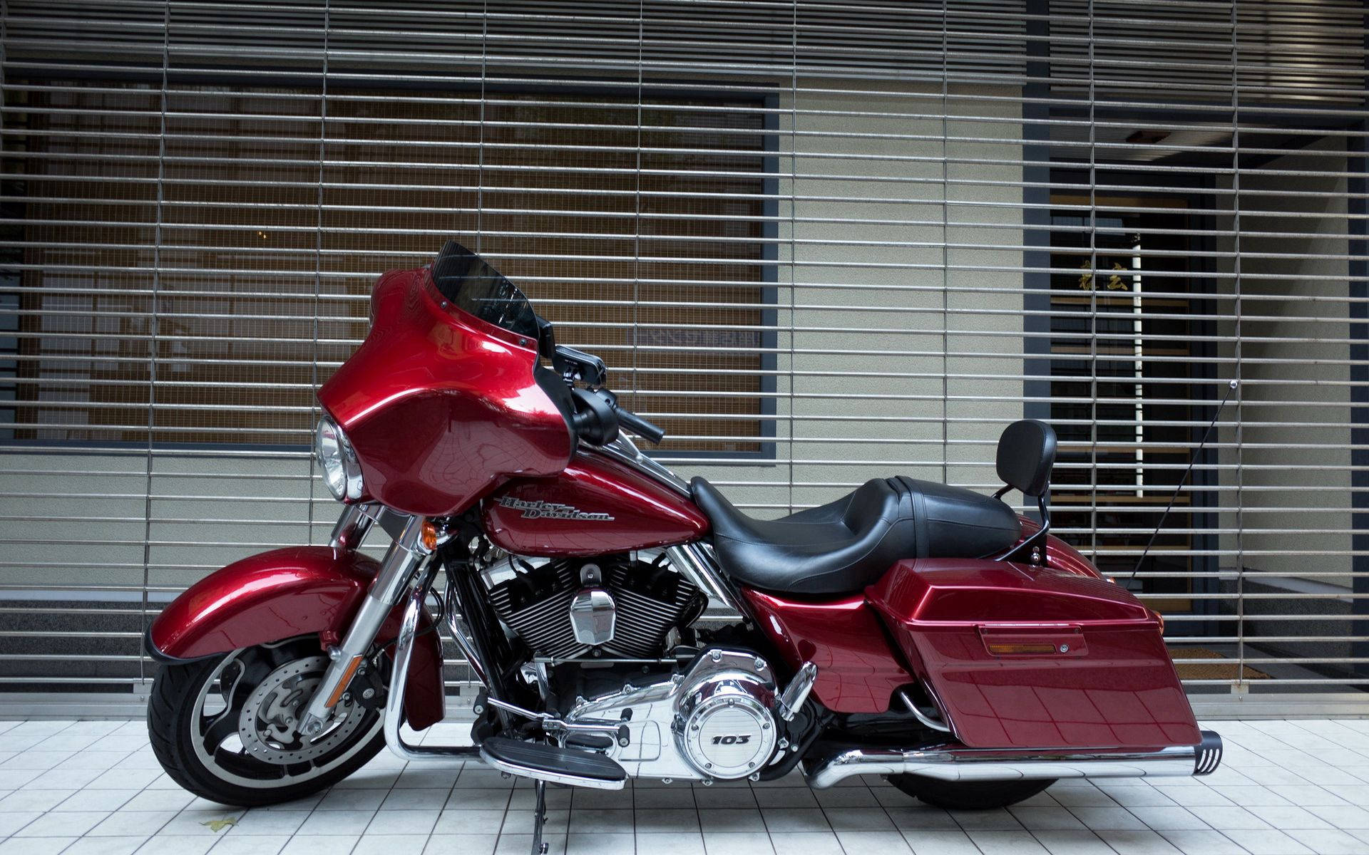 Glossy Maroon Harley Davidson