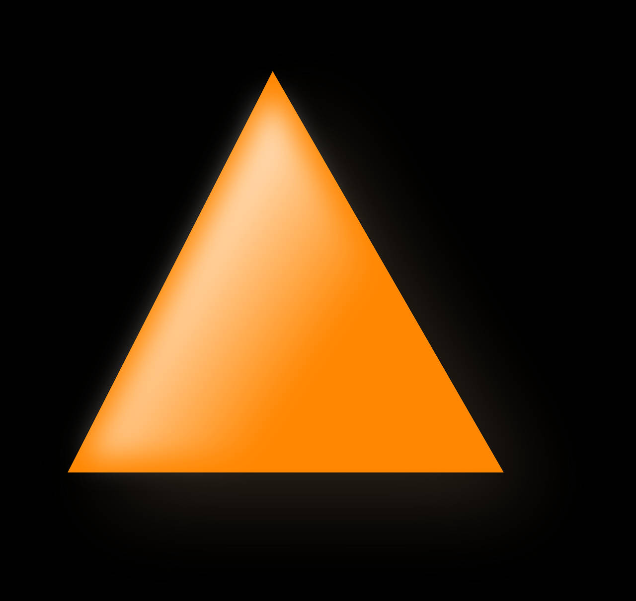 Glossy Orange Triangle With Shadow Wallpaper