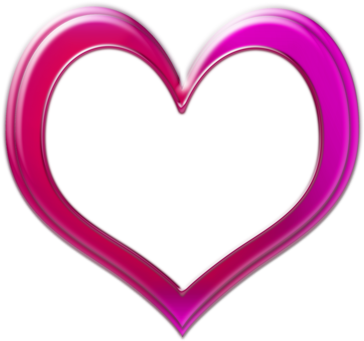 Glossy Pink Heart Frame PNG