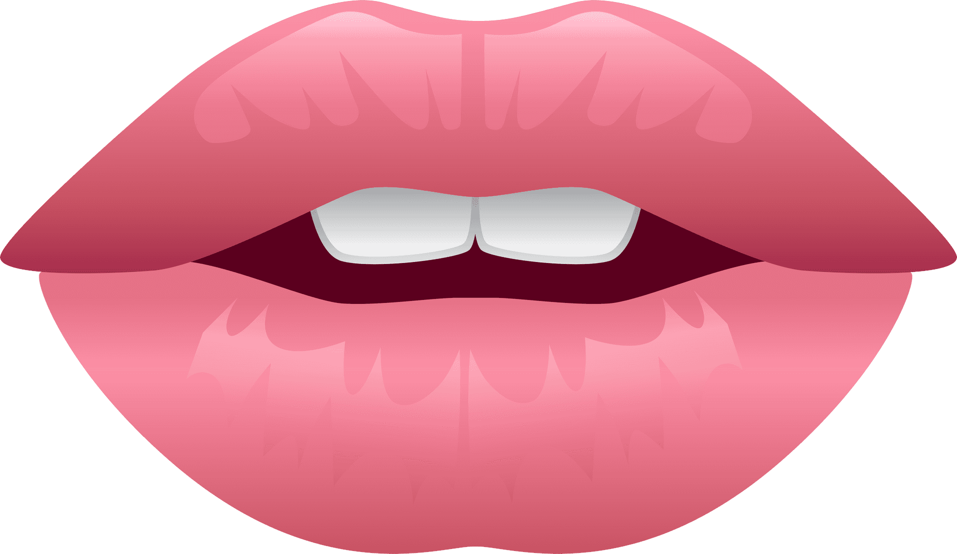 Glossy Pink Lips Illustration PNG
