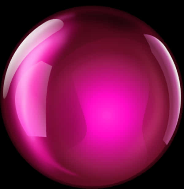 Glossy Pink Sphere Graphic PNG