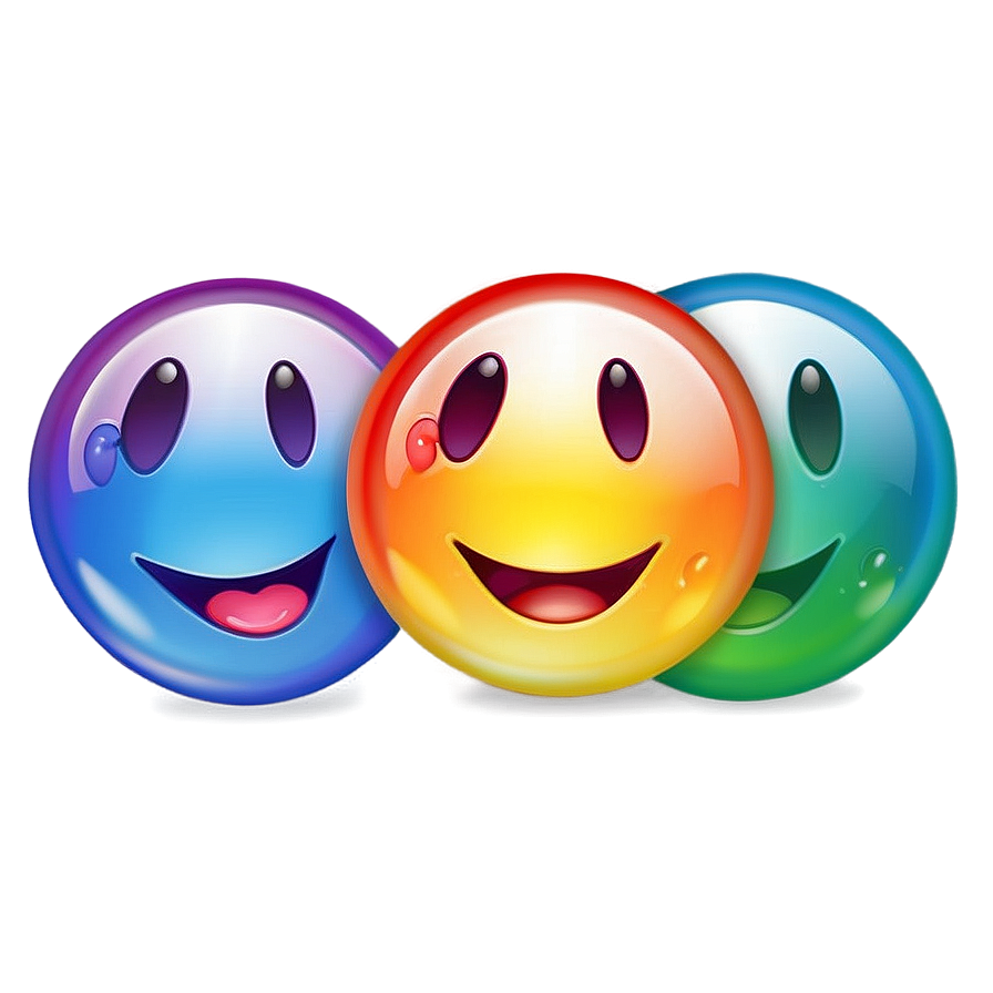 Glossy Rainbow Emoji Png 06272024 PNG