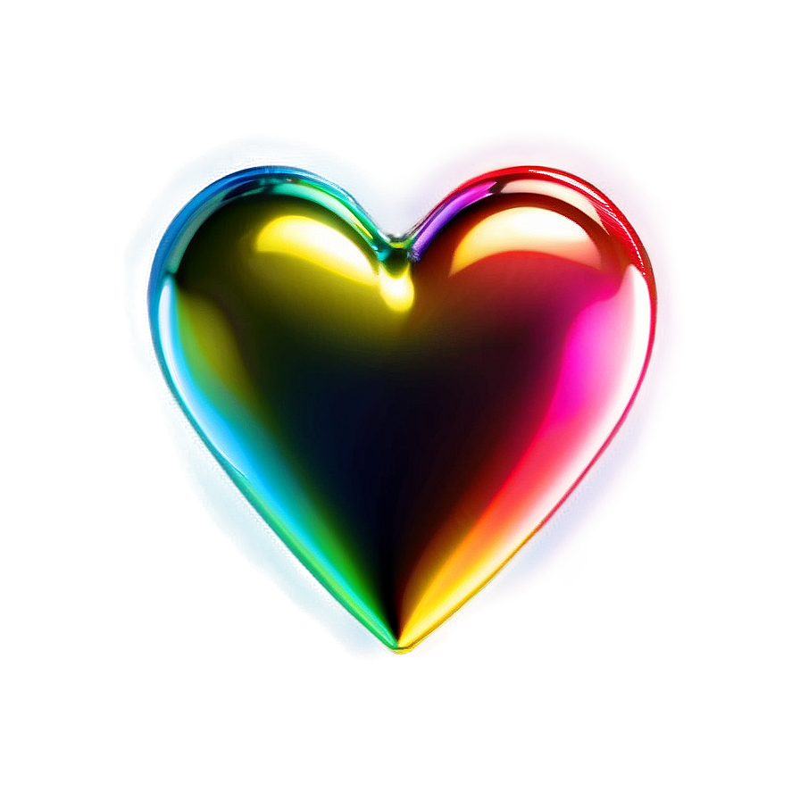 Glossy Rainbow Heart Png 06252024 PNG