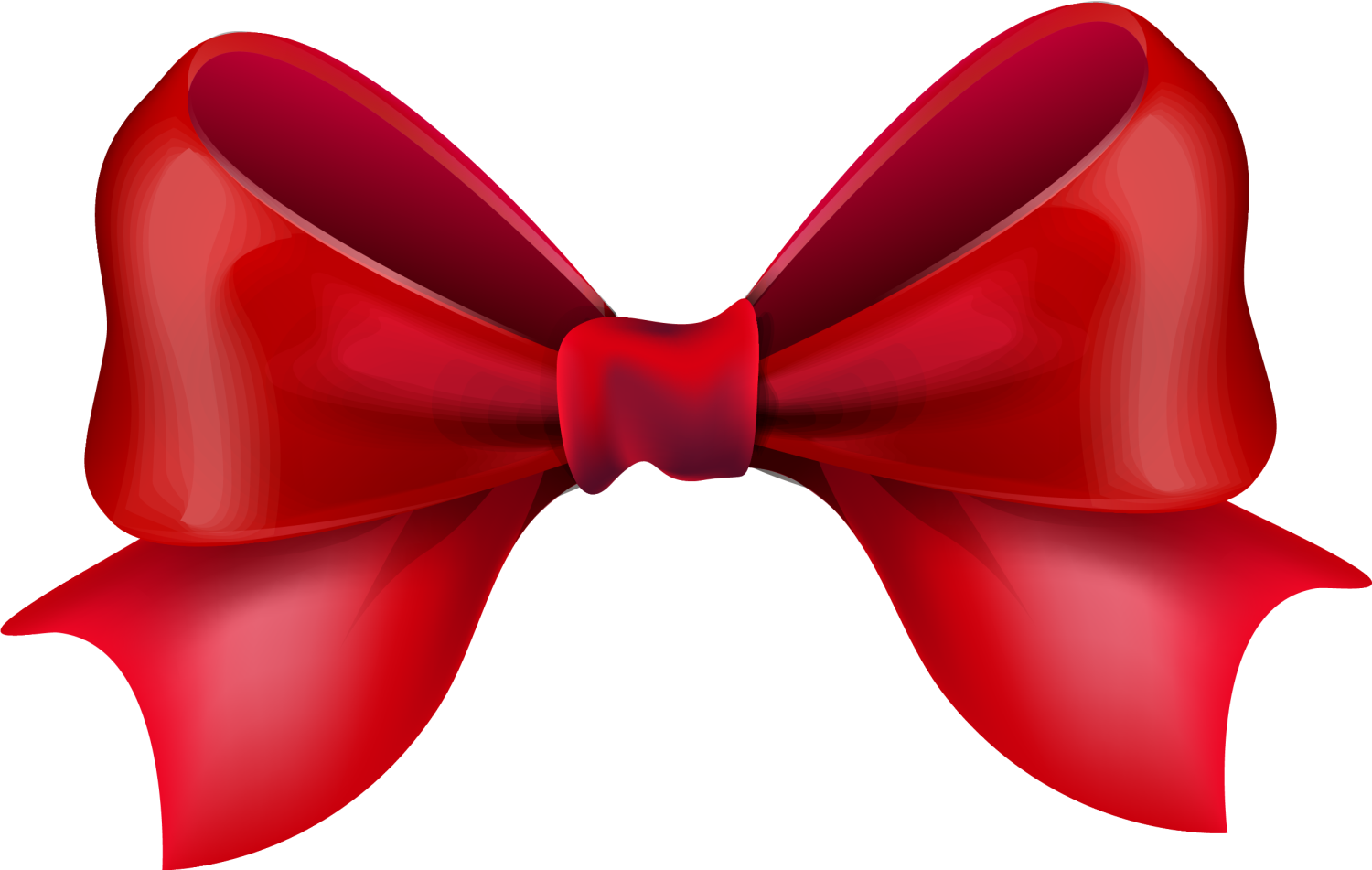 Glossy Red Bow Illustration PNG