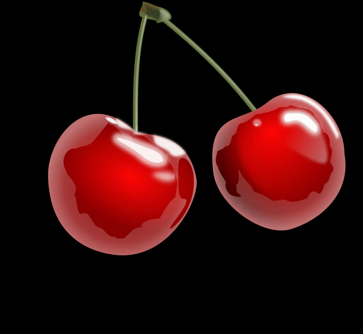 Glossy Red Cherries PNG