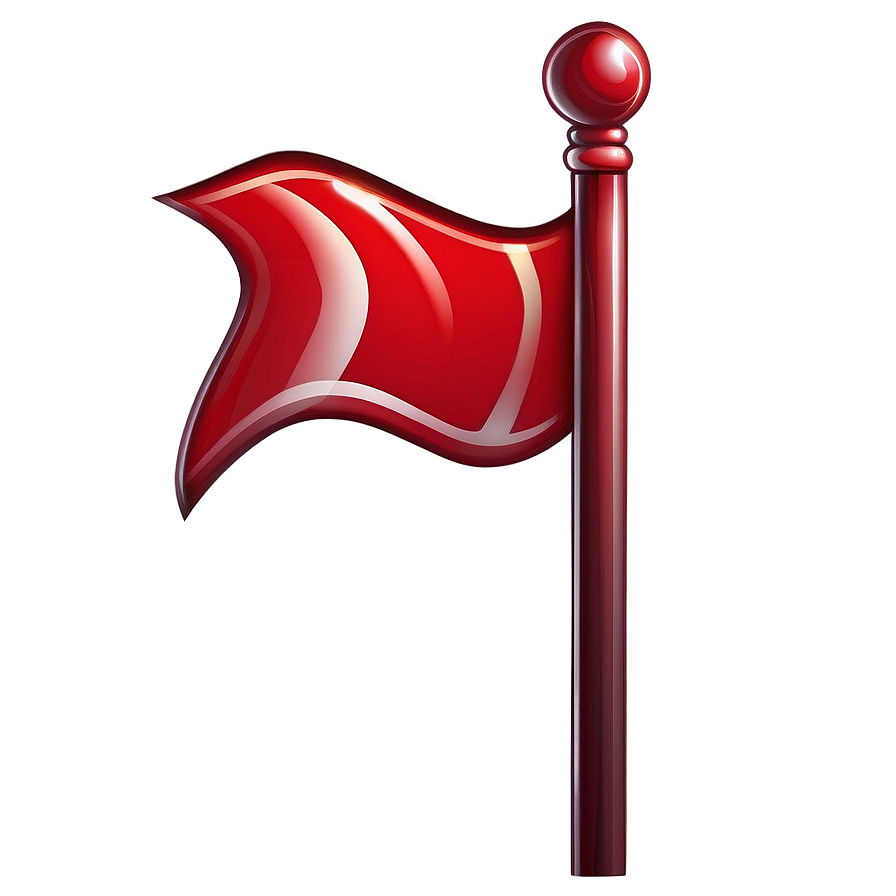 Glossy Red Flag Icon Png 05252024 PNG