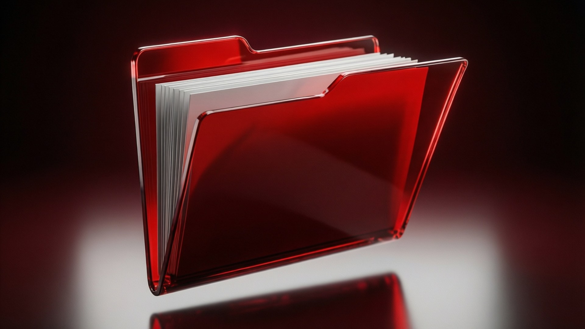 Glossy Red Floating Folder Wallpaper