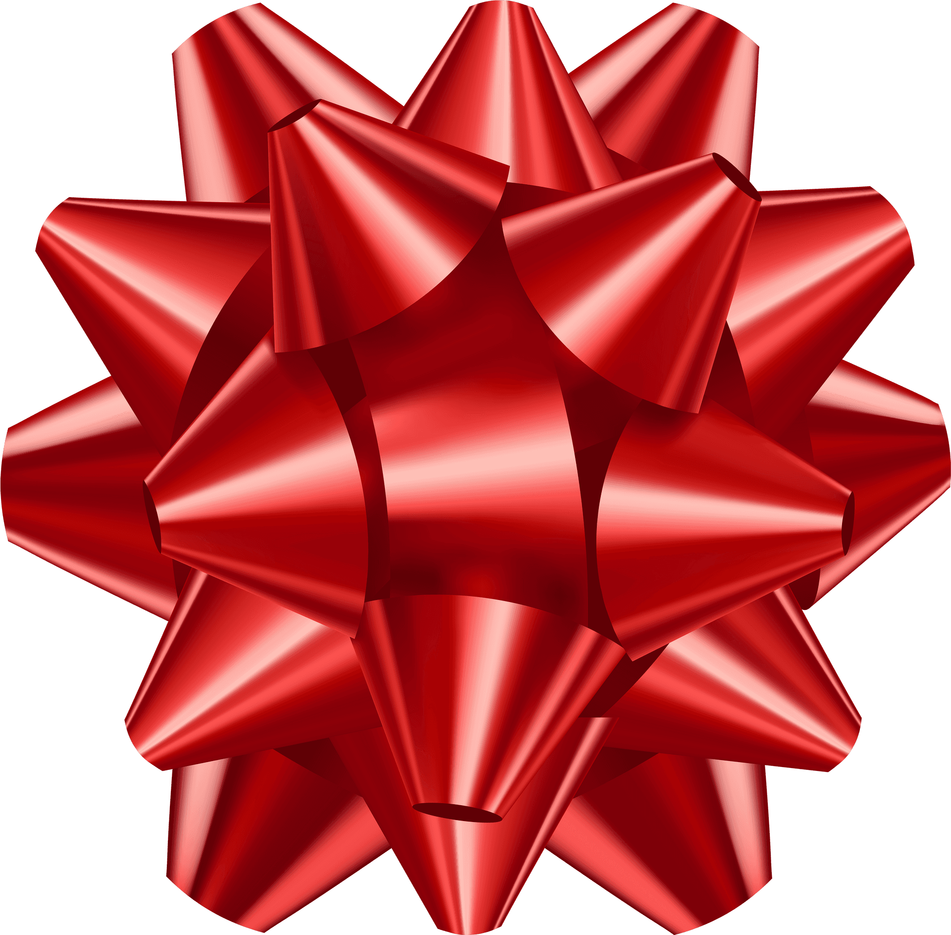 Glossy Red Gift Bow PNG