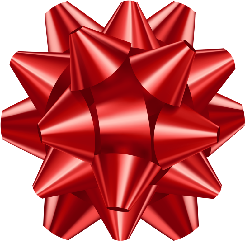 Glossy Red Gift Bow PNG