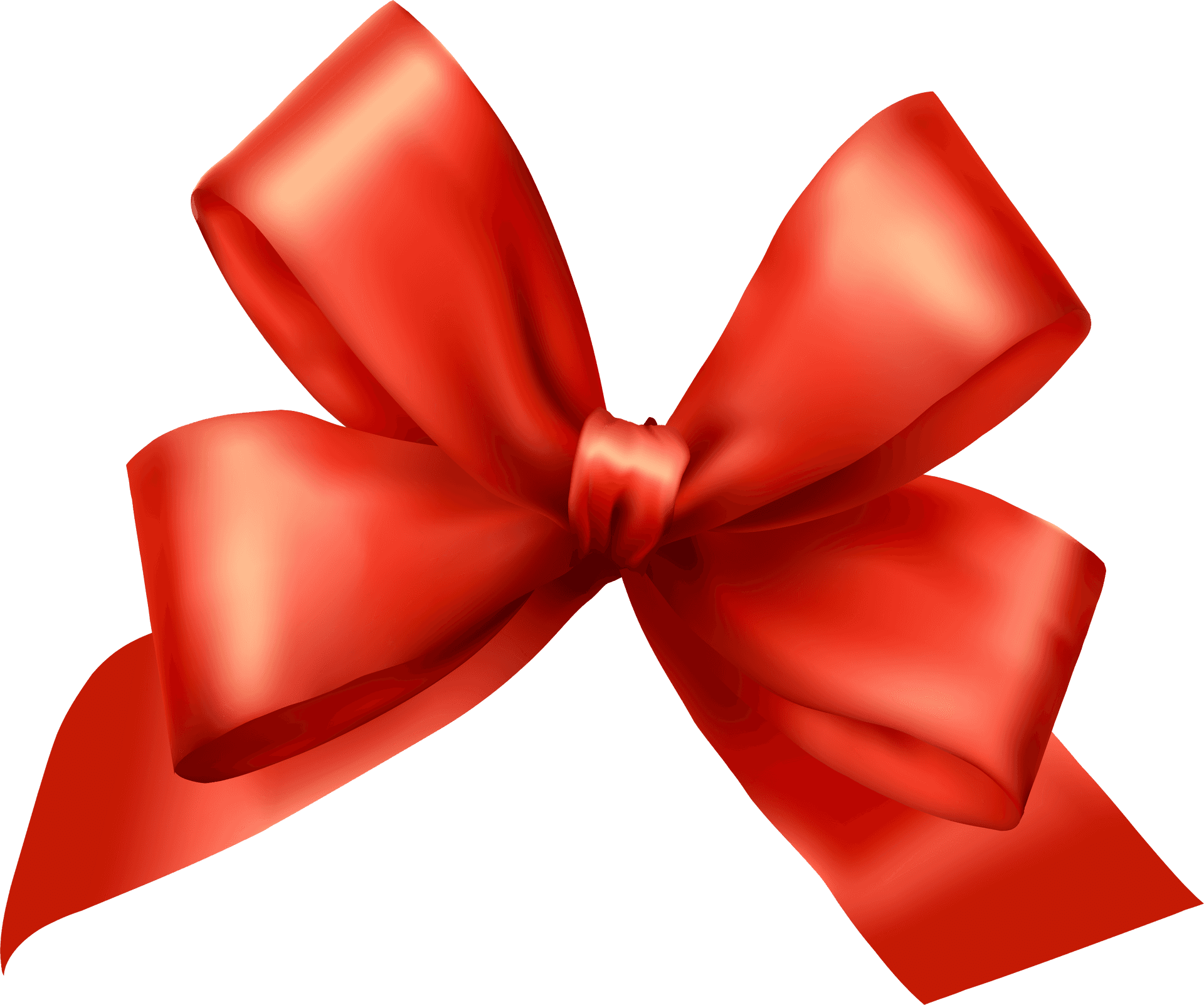 Glossy Red Gift Bow PNG