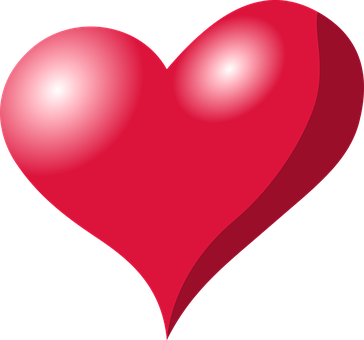 Glossy Red Heart Graphic PNG