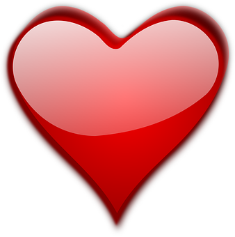 Glossy Red Heart Graphic PNG