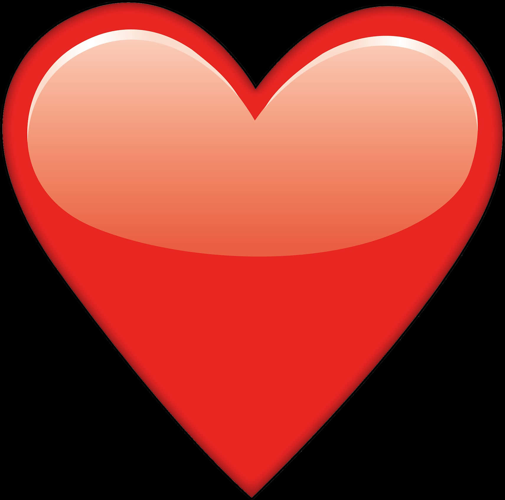 Glossy Red Heart Graphic PNG