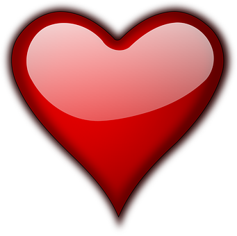 Glossy Red Heart Graphic PNG