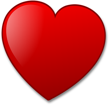 Glossy Red Heart Graphic PNG