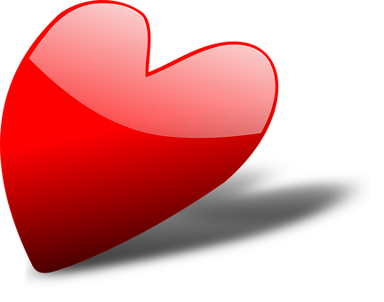 Glossy Red Heart Graphic PNG