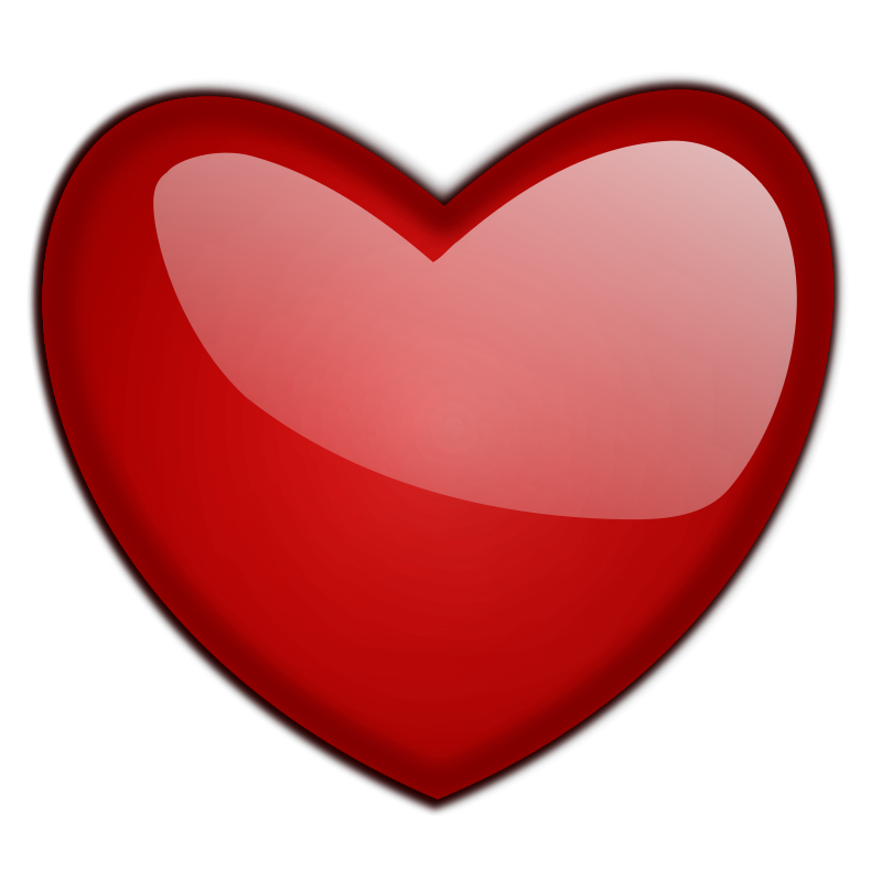 Glossy Red Heart Graphic PNG