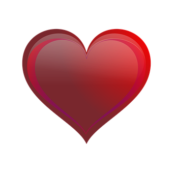 Glossy Red Heart Graphic PNG