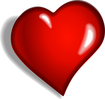 Glossy Red Heart Graphic PNG