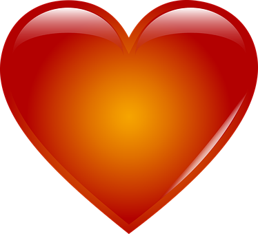 Glossy Red Heart Graphic PNG