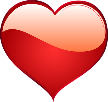 Glossy Red Heart Icon PNG