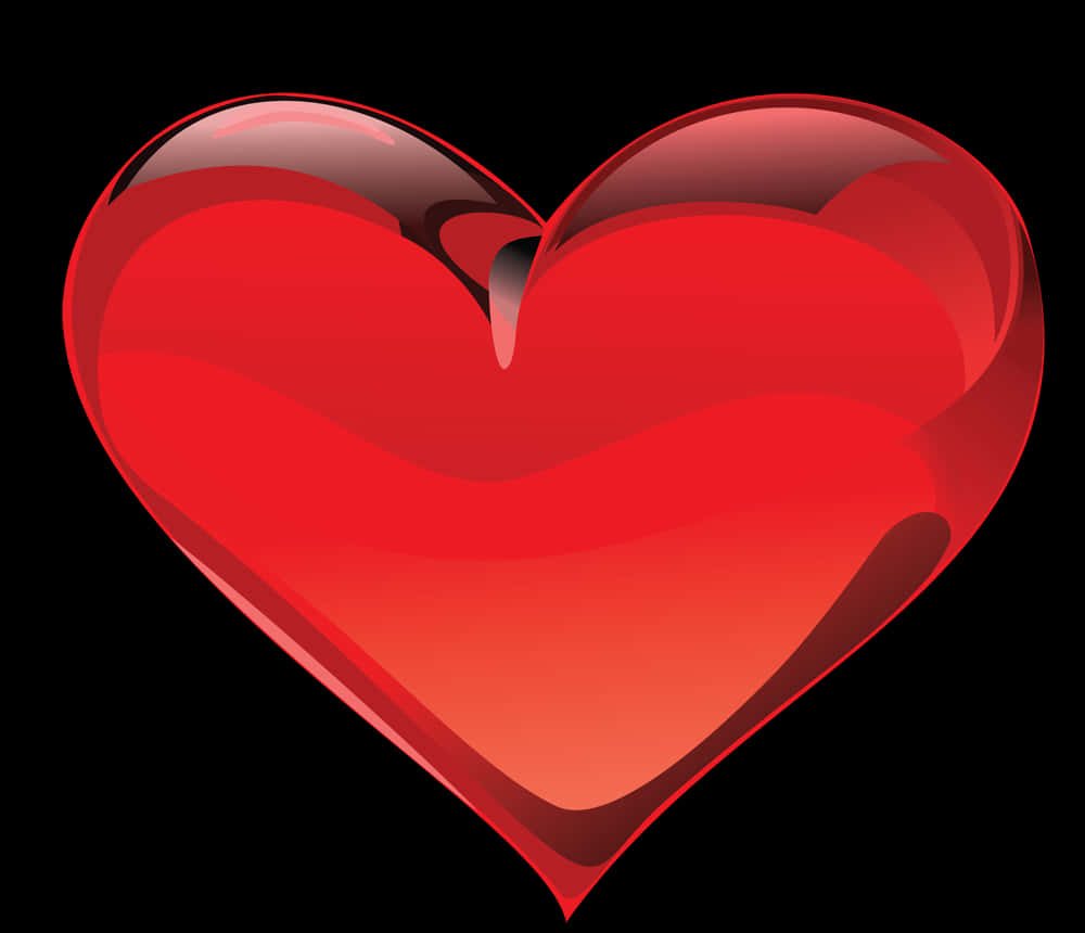 Glossy Red Heart Illustration PNG