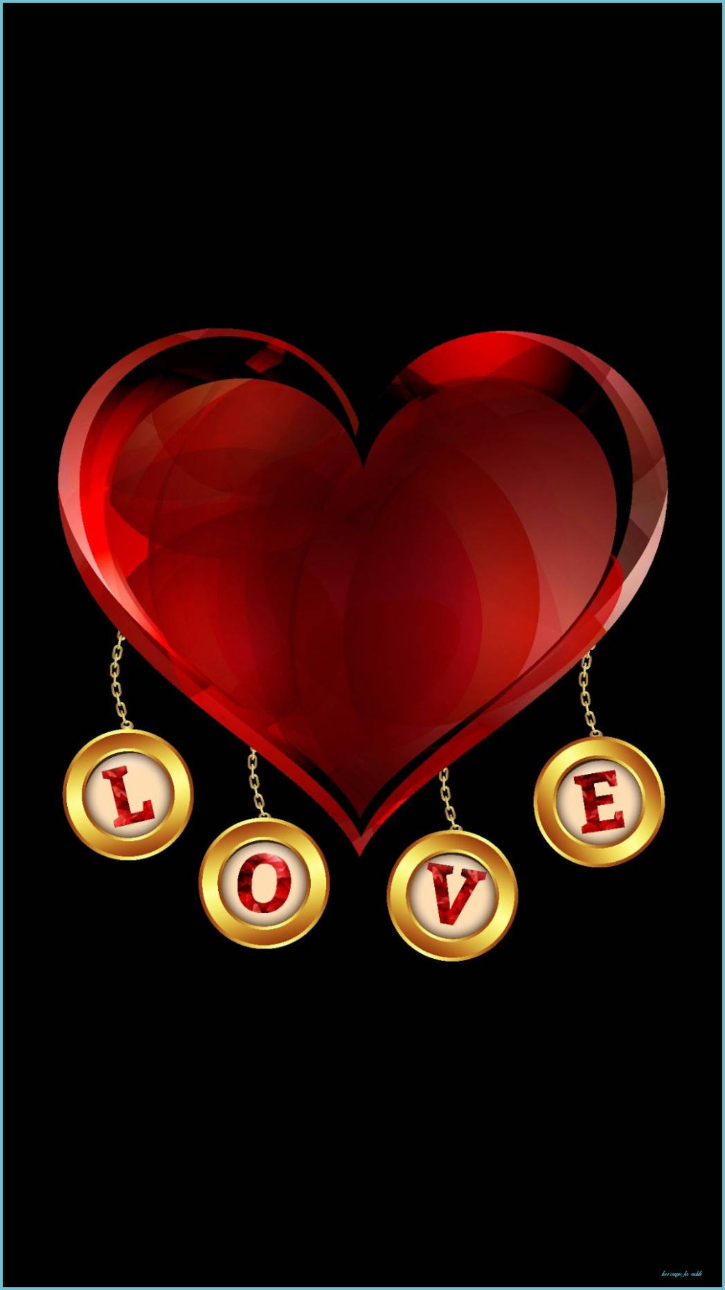 Glossy Red Heart Love Phone Wallpaper