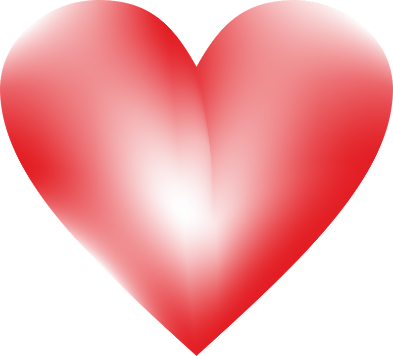 Glossy Red Heart Vector PNG