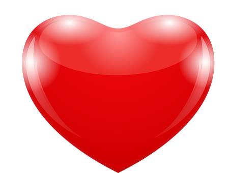 Glossy Red Heart Vector PNG