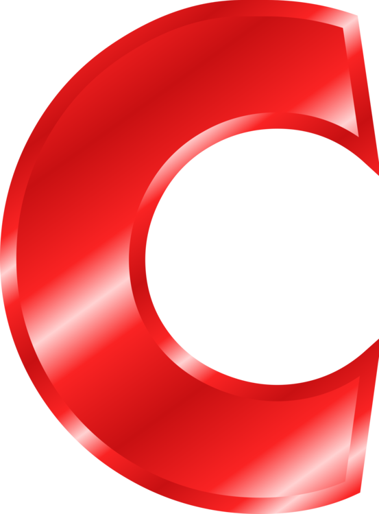 Glossy Red Letter C Graphic PNG