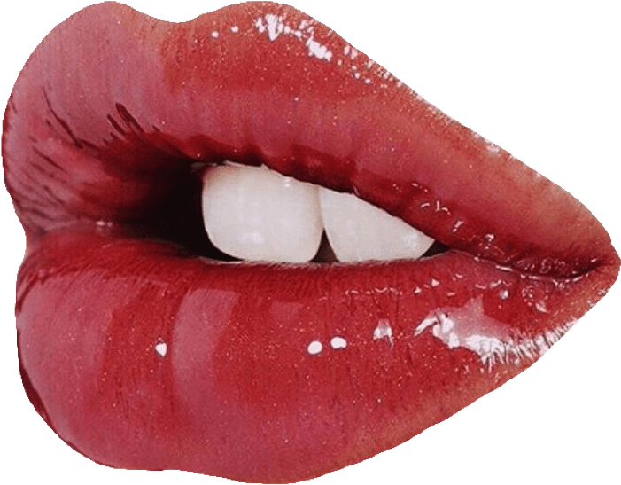 Glossy Red Lips PNG
