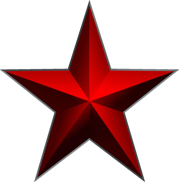 Glossy Red Star Graphic PNG