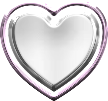 Glossy Silver Heart Outline PNG