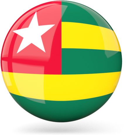 Glossy Togo Flag Sphere PNG