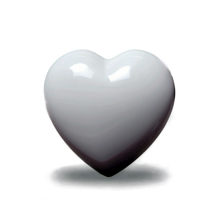 Glossy White Heart Png Xbt PNG