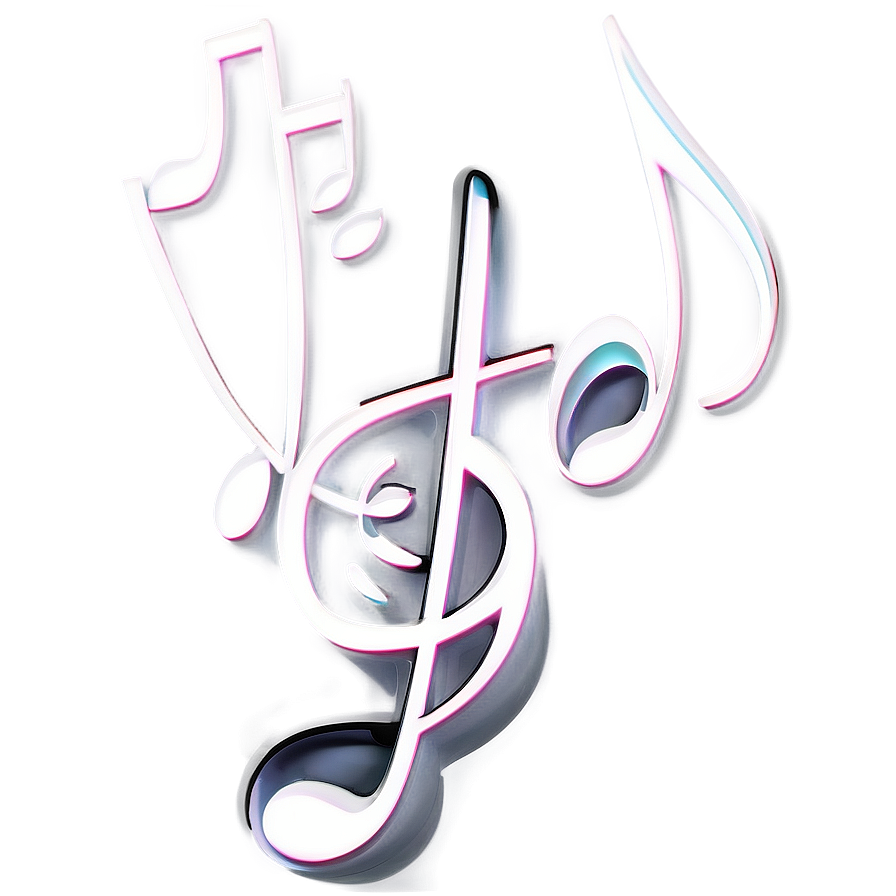Glossy White Music Notes Png Afy PNG